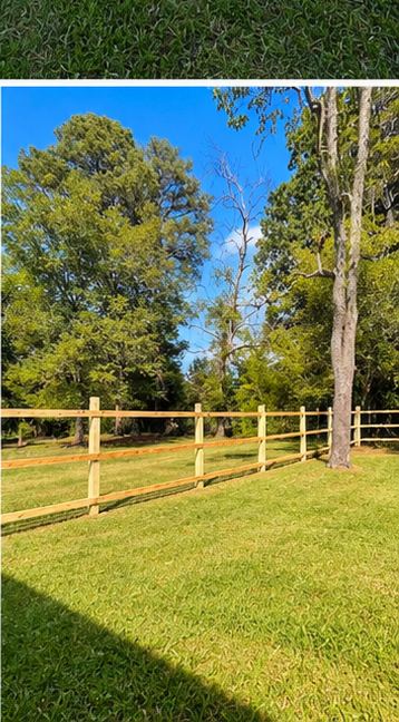 Pressure-Treated Wood Post-and-Rail Fence.